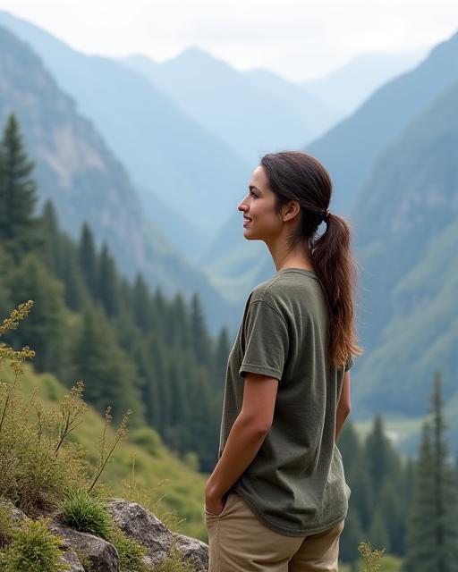 Der Gründer von Asleya Travel schaut in den Bergen nachdenklich in die Ferne.